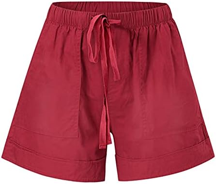 מכנסיים קצרים מזדמנים של נשים קיץ 2023 משיכה מותניים אלסטיים מכנסיים קצרים נמתחים מכנסיים קצרים של מכנסיים