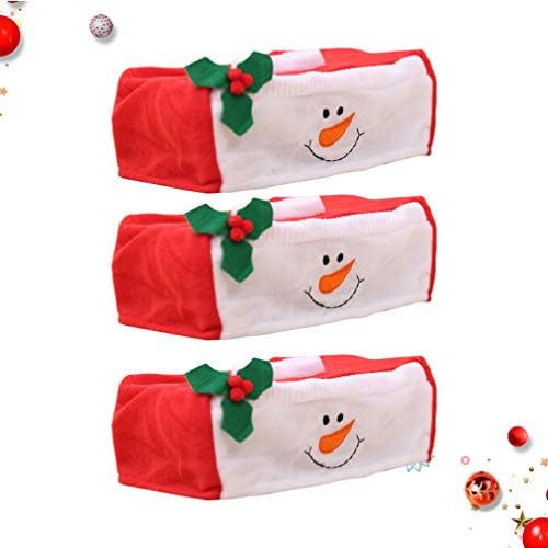 קישוט סנטה קלאוס של סנטה קלאוס 3 יחידות כיסוי קופסת רקמות לחג המולד כיסוי קופסת רקמות כיסוי קופסת רקמות