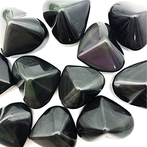 Laaalid xn216 1pc טבעי צבעוני לקשת קשת אובסידיאנית צורת לב ריפוי קריסטלים יפים מאוד אבנים טבעיות ומינרלים