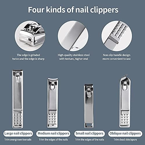 Azanu Glipper Clipper Clipper Trooming ערכת פדיקור ערכת חותך ציפורניים עם איפור מספריים של מארז נסיעות