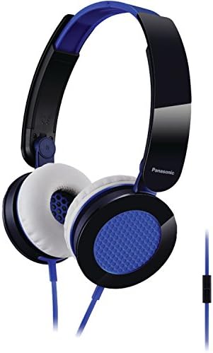 Panasonic RP-HXS200M-A Sound Rush אוזניות על האוזן, כחול/שחור