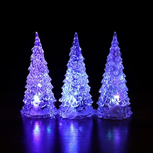 Happyyami Crystal עץ חג המולד LED מואר עץ חג המולד מואר מנורה מנורה אקרילית קריסטל קישוט