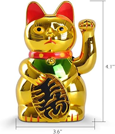 Ibwell Maneki Neko Lucky Cat, Fengshui Cat- מנופף בזרוע מופעלת תמורת כסף הון ומזל טוב