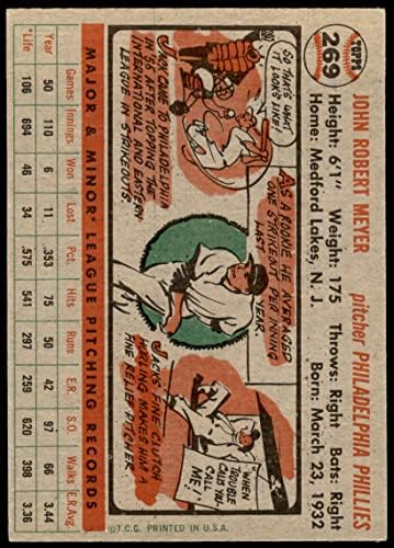 1956 טופס בייסבול 269 ג'ק מאייר מעולה על ידי כרטיסי מיקיס