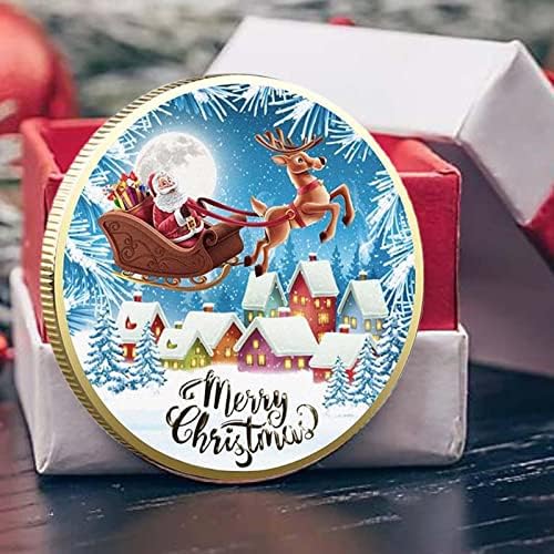 מטבעות זיכרון לחג המולד של Uwariloy, אלמנטים לחג המולד מטבעות מזכרות סנטה קלאוס מטבע לא מחולק לילדים,