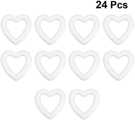 Pretyzoom חמניות עיצוב 24 יחידות קצף לבן זר לב טבעות קצף טבעות קצף 11 סמ צורות חישוק עובש בצורת לב למלאכה