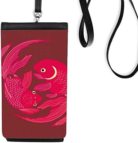 ציור תרבות יפנית ארנק טלפון אדום ארנק תלייה כיס נייד כיס שחור
