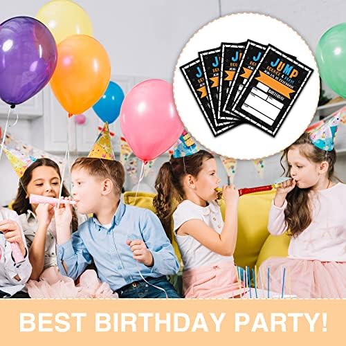 הזמנות ליום הולדת של Lefohlon Jump, 20 חבילות טרמפולינה דו צדדיות בית יום הולדת כרטיסי הזמנה למסיבת