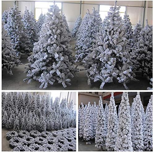 6ft שלג מלאכותי/עץ חג המולד נוהר, עץ עץ אורן צירים לא מוארים עיצוב חופשה עם מעמד מתכת, PVC PVC חג המולד