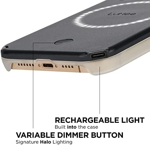Lumee - Halo - מארז Selfie מואר לאייפון 13 ו- 13 Pro - תאורת LED מתכווננת מובנית - 6.1 אינץ ' - שחור