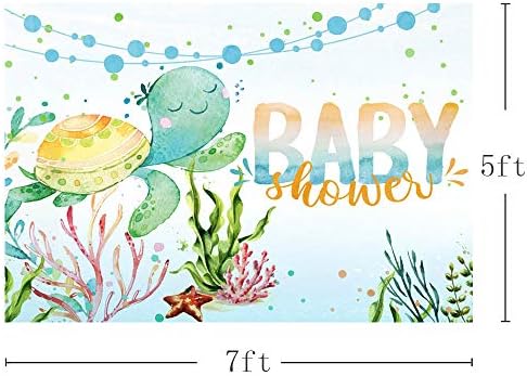 7 * 5 רגל אוקיינוס תינוק מקלחת צילום רקע תחת ים ים צב ילד מסיבת קישוט כוכב ים אוקיינוס נושא תינוק מקלחת
