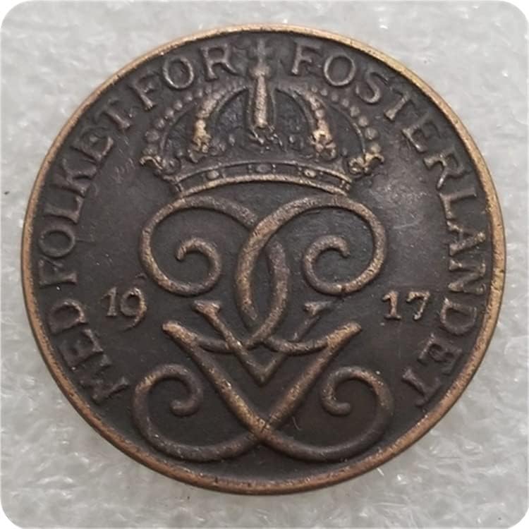 מלאכות עתיקות שוודיה 1910,1917 שוודיה 5 עפרות דולר כסף