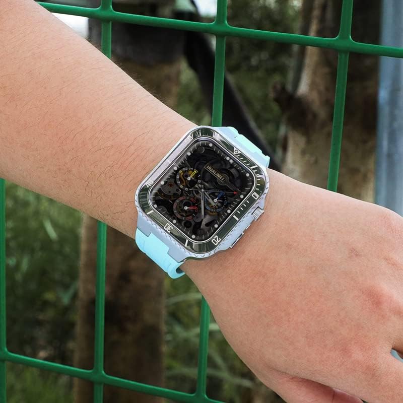 רצועת ערכת שינוי Zedevb לרצועת Apple Watch 45 ממ 44 ממ מארז מתכת+כיסוי ערכת פגוש קרמיקה לפגוש עבור IWatch