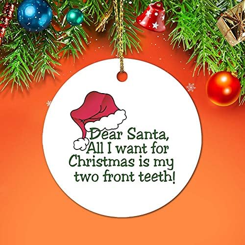 קישוטי קרמיקה לחג המולד של Aroggeld, שני קישוטי השיניים הקדמיות שלי קישוטים במוסך השלג דלת קיר קישוט