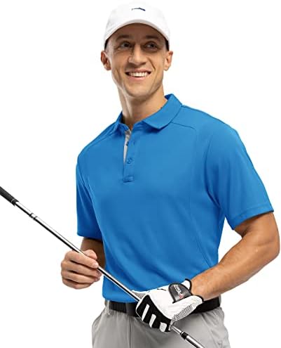חולצות גולף לגברים של יסנטו מהירות שרוול קצר יבש 3 כפתור חולצה פולו חולצה