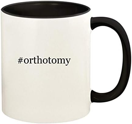מתנות קישוטים אורתוטומיה - 11 עוז האשטאג ידית צבעונית קרמיקה ובתוך כוס ספל קפה, שחור