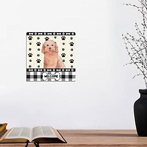 פודל בברכה מתכת סימן גור כלב כפת עצם ציור מותאם אישית כלב גזעי חיות מחמד כלב בעלי מתנה אלומיניום סימן