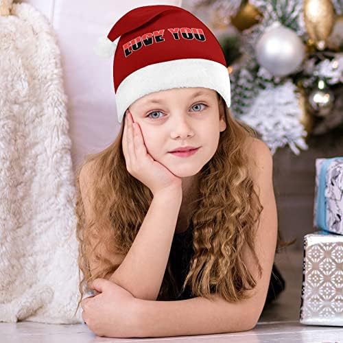 לעזאזל אתה אוהב אותך חג המולד כובע רך קטיפה סנטה כובע מצחיק כפה עבור חג המולד לשנה חדשה חגיגי מפלגה
