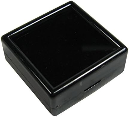 3 יח 'של 5x5 סמ צנצנת מטבע אבן קופסת זכוכית שחורה עליונה זכוכית שחורה.