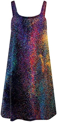 שמלת קיץ של Dyguyth לנשים, שמלת טנק סקסית ללא שרוולים מחוץ לכתף הדפס אלגנטי פלוס גודל שמלת מיני זורמת