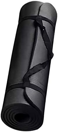 שחור יוגה הברך כרית / מחצלת 5/8 אינץ עבה 15 מ מ - תמיכה הברכיים, פרקי הידיים, המרפקים עם רצועת נשיאה