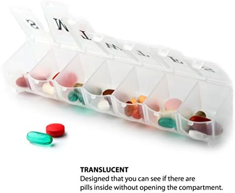 מארז ארגז גלולות, 7 תאי מיכל יומיים, קופסאות דוזה שבועיות, מחזיק תרופות, אידיאלי לתרופות, ויטמין, תוסף,