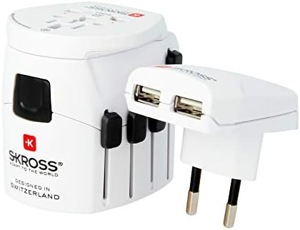 Skross Pro Plus USB מתאם העולם כפול USB לבן 1.302500