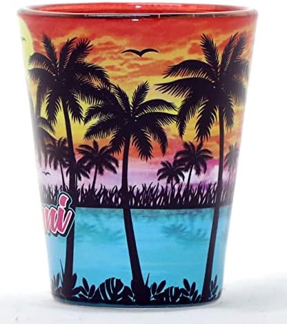 מיאמי פלורידה פאלם שקיעה פנימה והחוצה כוס שוט