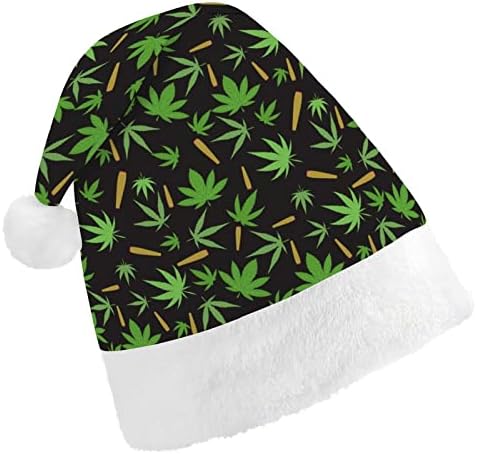 מריחואנה עשב חג המולד כובע סנטה כובע עבור יוניסקס מבוגרים נוחות קלאסי חג המולד כובע עבור מסיבת חג המולד
