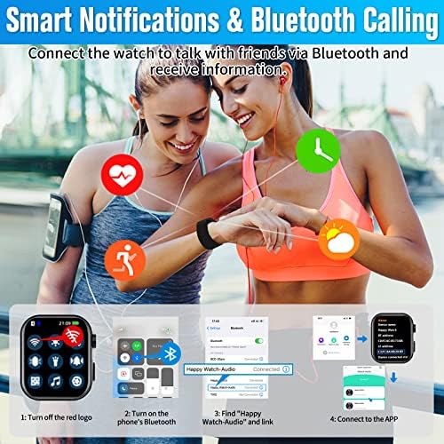 שעון חכם עבור אנדרואיד ו- iOS טלפונים נשים נשים, 2023 1.81 '' שעון חכם Bluetooth מסך מגע מלא תשובה/ערוך