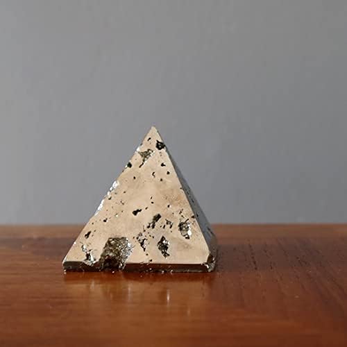 גבישי סאטן פירמידה פירמידה אשכול מוזהב אבן מתכתי 1.75-2.0 אינץ '