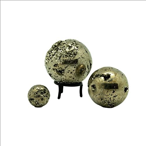אוסף מינרליסט אבני ריפוי קריסטל, אבן דקל של כדורי פיריט, 1 קילוגרם גבישי מתנה אמיתיים של פידרה פריטה,