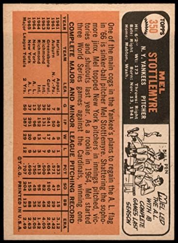 1966 Topps 350 MEL Stottlemyre ניו יורק ינקי NM+ Yankees