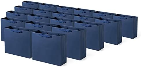 שקיות מתנה כחולות, 12.5×4.5×11 שקיות נייר קראפט עם ידיות 20 חבילות שקיות צד, שקיות קניות, שקיות קראפט,
