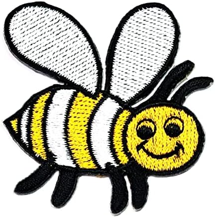 צהוב דבורה חמוד חרקים דבורת דבש תיקון מלאכות אמנויות תפירת תיקון קומיקס קריקטורה רקום ברזל על לתפור