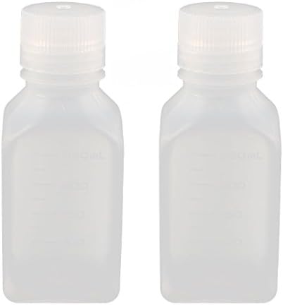 AEXIT 2PCS 250 מל בקבוקים וצנצנות PP מרובע פה רחב ריבועי חותם בקבוק מגיב כימי בקבוק בקבוק דגימה