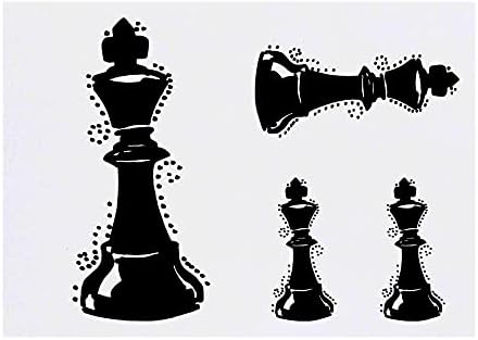 Azeeda 4 x 'חתיכת שחמט קינג' קעקועים זמניים
