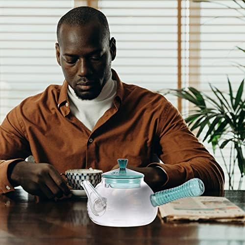 Luxshiny Cold Maker Maker Glass Aceepot עם infuser נשלף קומקום תה בטוח עם ידית צד פורח ויוצר תה עלים