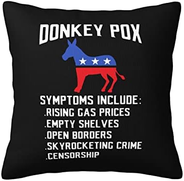 Kadeux Donkey Pox הרפובליקני השמרני אנטי בידן כרית Donkeypox תוספות כרית 18x18 אינץ