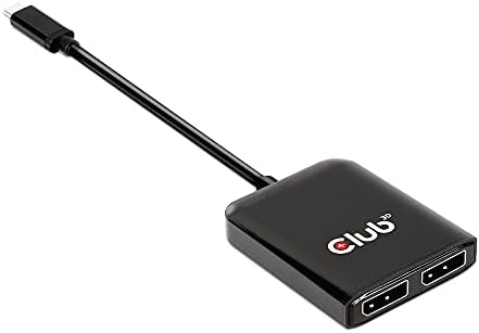 Club 3D 2 Port Multi Monitor Audapter USB סוג C לתצוגה כפולה 4K 60Hz מפצל- USB סוג C לתצוגה MST Hub