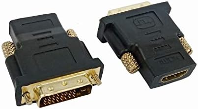 מתאם DVI ל- HDMI 24 + 1 סיכה, חבילה של 2 DVI-D זכר לממיר נקבה HDMI