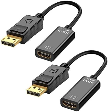 Deorna DisplayPort למתאם HDMI, 4K DP לממיר HDMI זכר לנקבה עבור Dell, HP, Lenovo, Desktop, מחשב נייד,