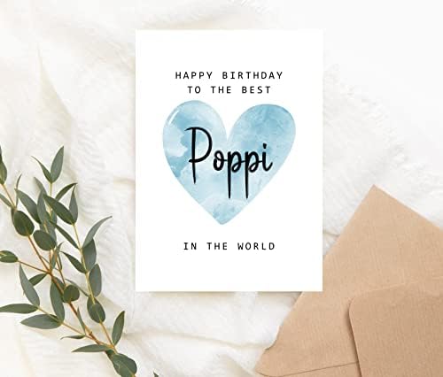 Moltdesigns יום הולדת שמח לפופי הטוב ביותר בכרטיס העולמי - כרטיס יום הולדת של פופי - כרטיס פופי - מתנת