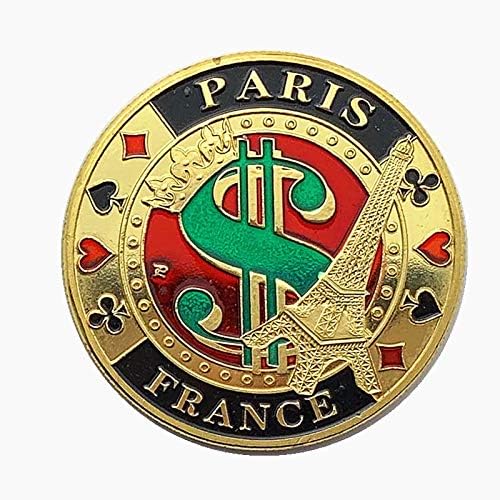 מגדל אייפל צרפתי מיקוח צ'יפס צ'יפס אוסף זיכרון מטבע מטבע מתנה לאתגר מזל מטבע