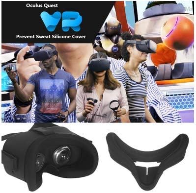 כיסוי סיליקון של VR פנים תואם עם Oculus Quest 2 כרית עיניים, כיסוי כרית פנים הוכחת זיעה vr משקפיים vr