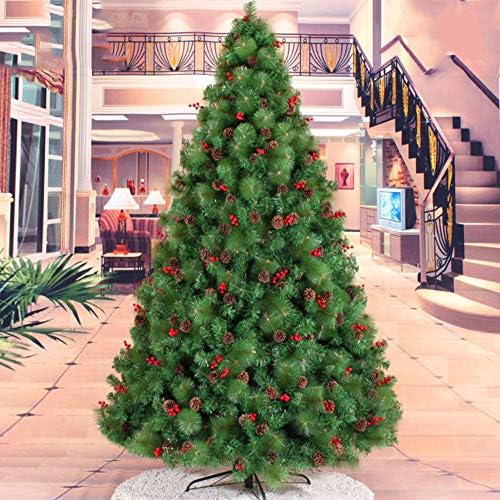 עץ חג המולד המלאכותי המעוטר DLPY מלא אשוח מלא עם עץ מתכת עץ חג המולד של PineCone עמדת מתכת עונתית-ירוק