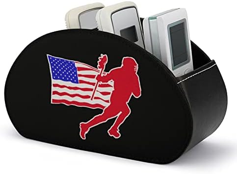 לקרוס נגן אמריקאי דגל שלט רחוק מחזיק עט תיבת עור מפוצל מרחוק נושא כלים דקורטיבי שולחן אחסון ארגונית