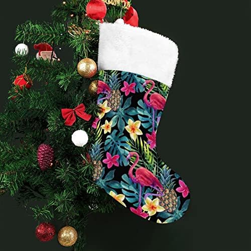 פרחי אננס פלמינגו עוזבים גרבי גרב תלויים לחג המולד לעץ עץ חג המולד עיצוב בית חופשה
