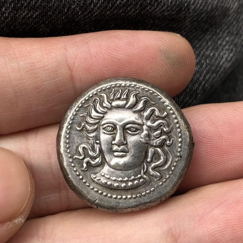מטבעות יוונים פליז מכסף מלאכות עתיקות מצופות מטבעות זיכרון זרות בגודל לא סדיר סוג 53