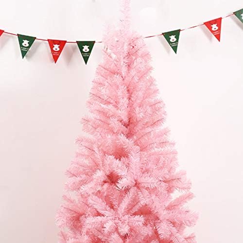 ZPEE ורוד עץ חג המולד מלאכותי לא מואר, חומר PVC עץ אורן קל להרכבה של קישוט חג המולד עץ חשוף מתאים למקורה